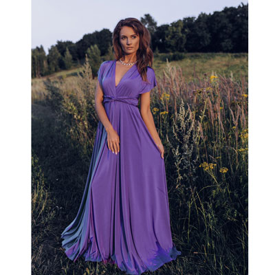 Длинное фиолетовое платье-трансформер напрокат