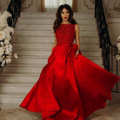 Красное платье с пайетками напрокат для фотосессии