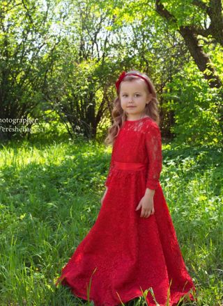 Красное детское платье напрокат