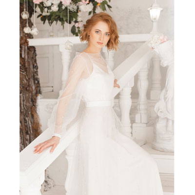 Прозрачное белое платье напрокат
