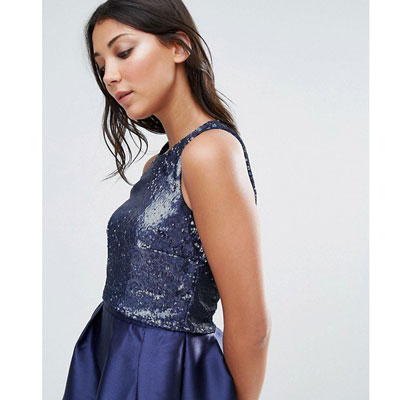 Синее сверкающее платье напрокат для фотосессии