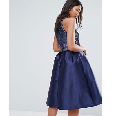Синее сверкающее платье напрокат для фотосессии