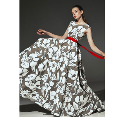 Длинное платье в пол с цветочным принтом напрокат