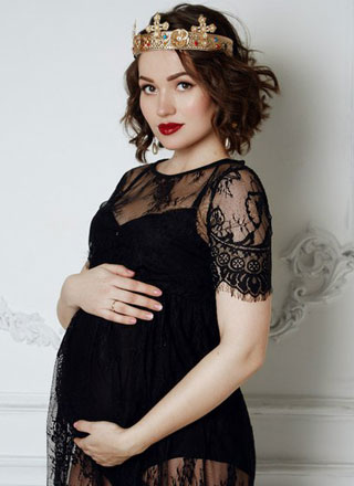 Чёрное прозрачное платья для беременных напрокат