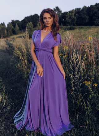 Длинное фиолетовое платье-трансформер напрокат